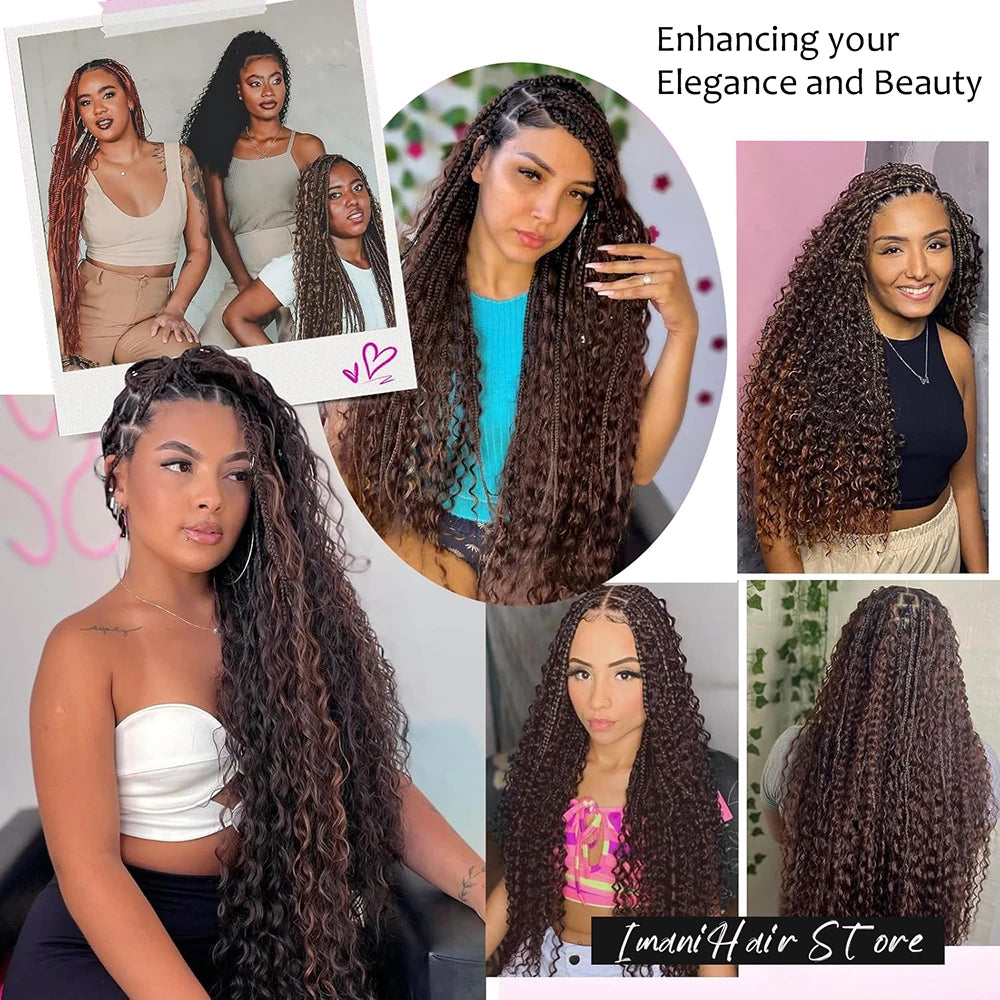 Human Braiding Hair Chocolate Brown 100g Deep Wave Bulk No Weft Human Hair Wigs Bundles for Curly Boho Braiding