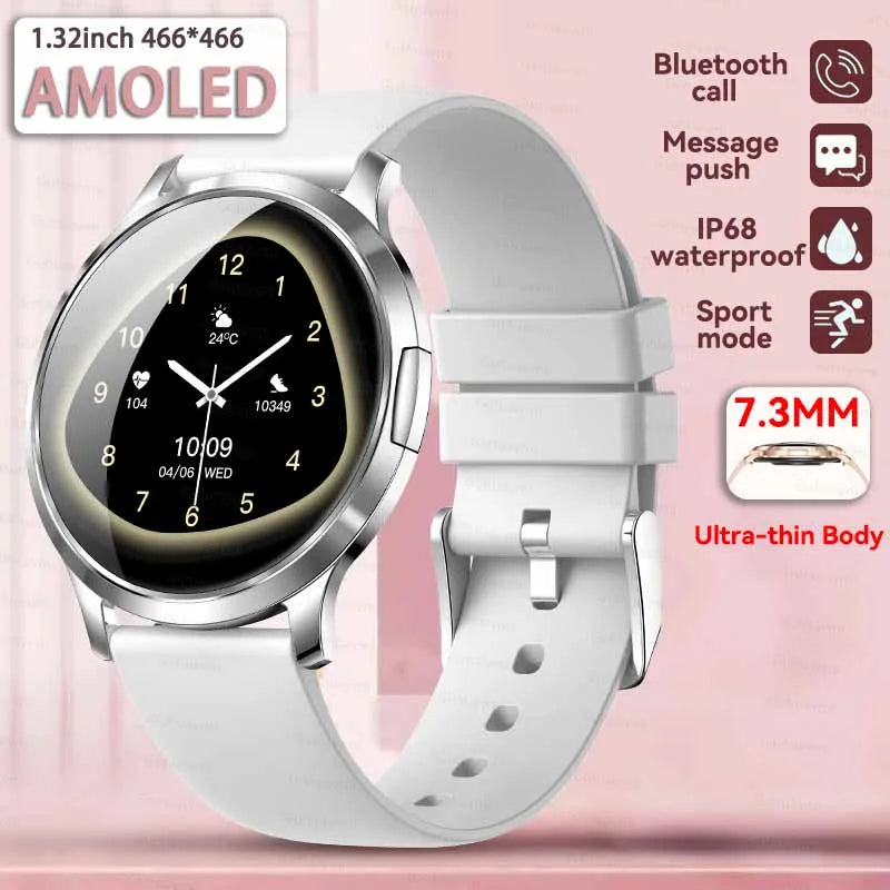 2025 New Smart Watch For Women 1.32"HD AMOLED Screen IP68 Waterproof Heart Rate Women Health Ladies Smartwatches For Android ios