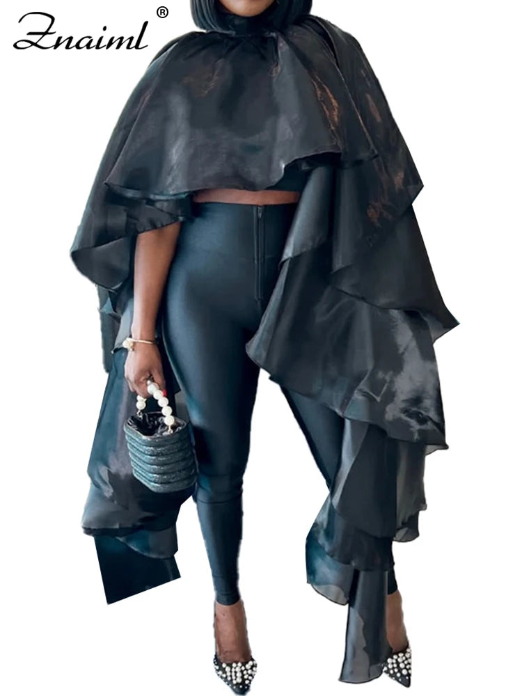 Znaiml Elegant Batwing Sleeve O-Neck Cloak Tops Women Spring Summer Dashiki Ladies Dubai Muslim Kaftan African Female Clothing