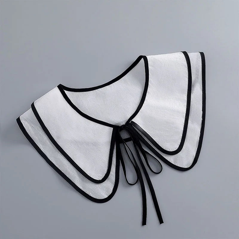 Removable Lace Doll Fake Collar Women Tie Ladies White Shawl Wrap Detachable Embroidered Lapel False Collar Clothes Accessory