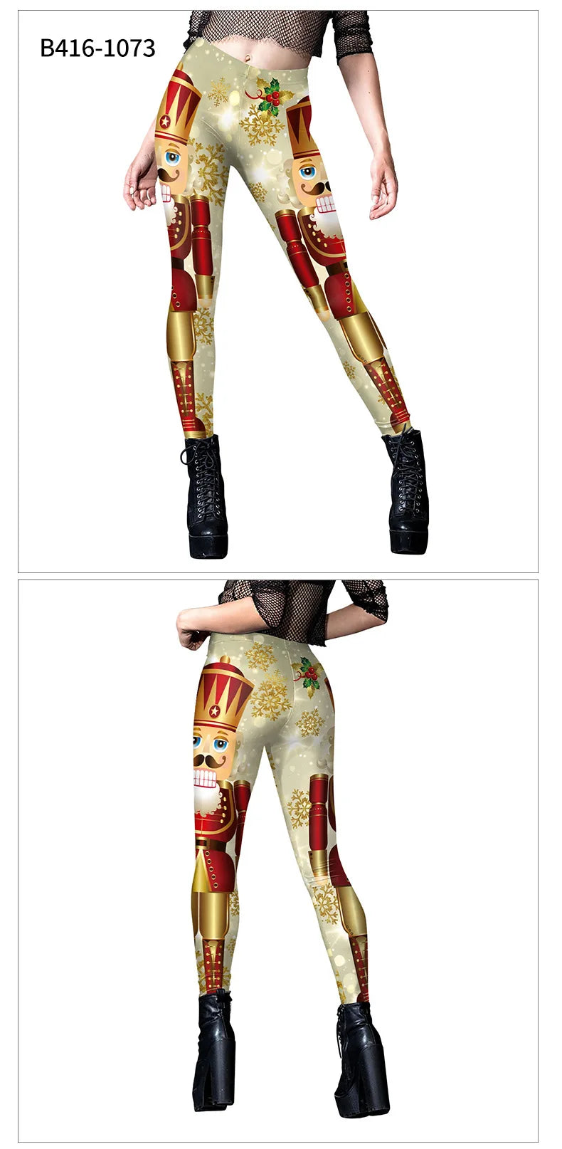 FCCEXIO Christmas Tree Print Leggings Women Party Sexy Tights Mid Waist Snowflakes Red Plaid Trousers Girls Casual Pants Bottom