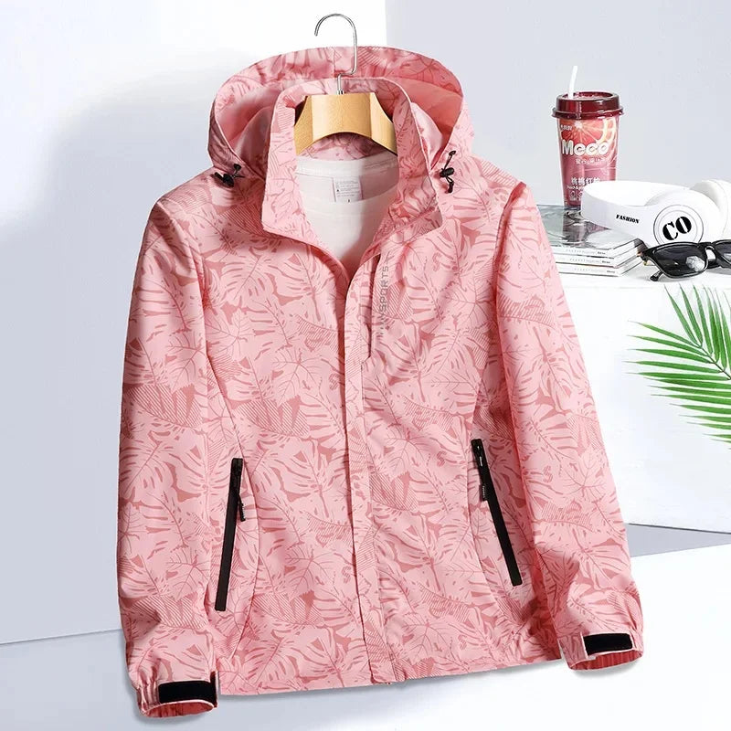 Spring Autumn Camouflage Lightweight Women's Outdoor Waterproof Casual Jacket Couple's Hiking Clothing Single Layer Windbreaker
