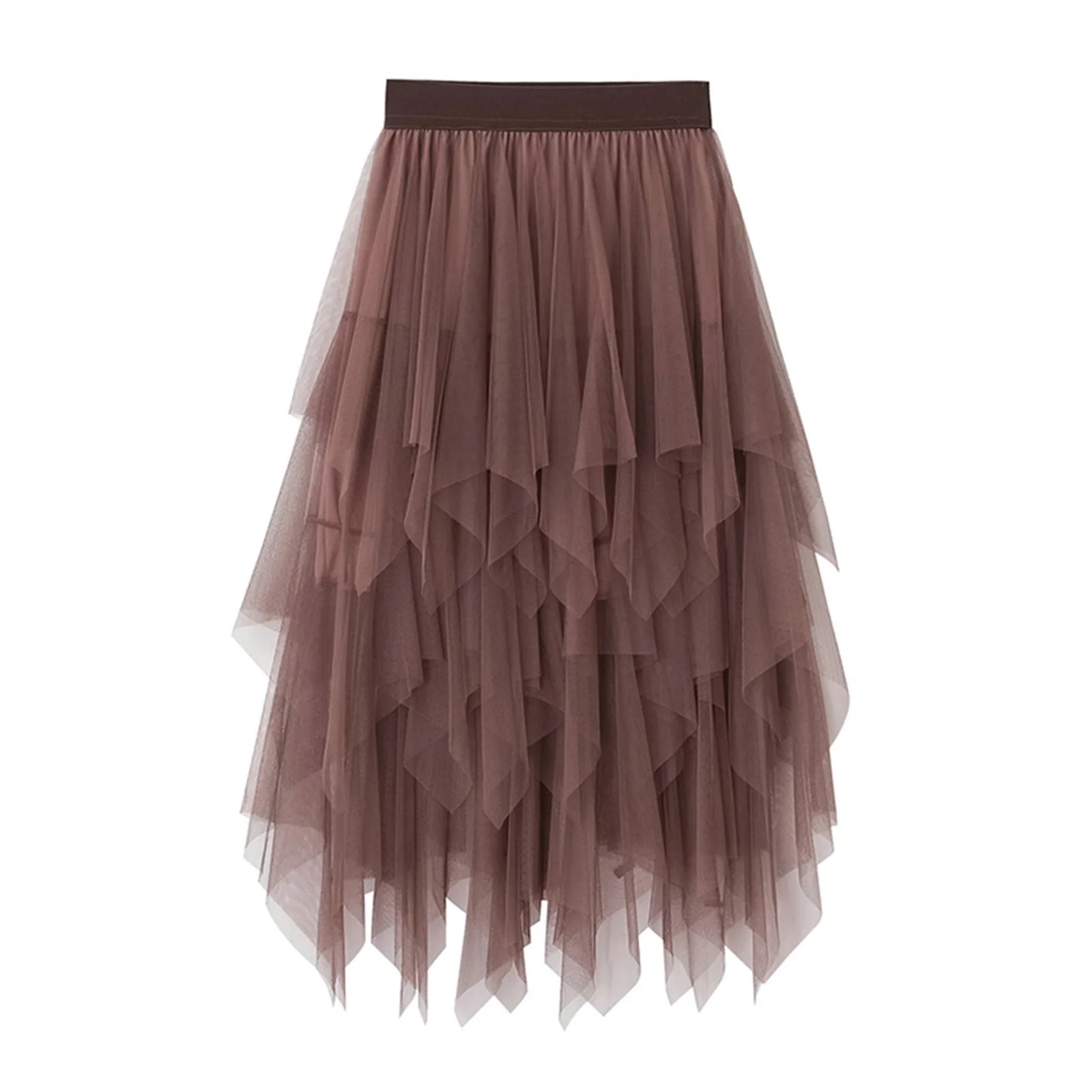 Women Tutu Tulle Skirt Elegant High Waist Mesh Tiered Layered Half Skirt Female Prom Party Midi Skirt for Summer Fairycore Y2K