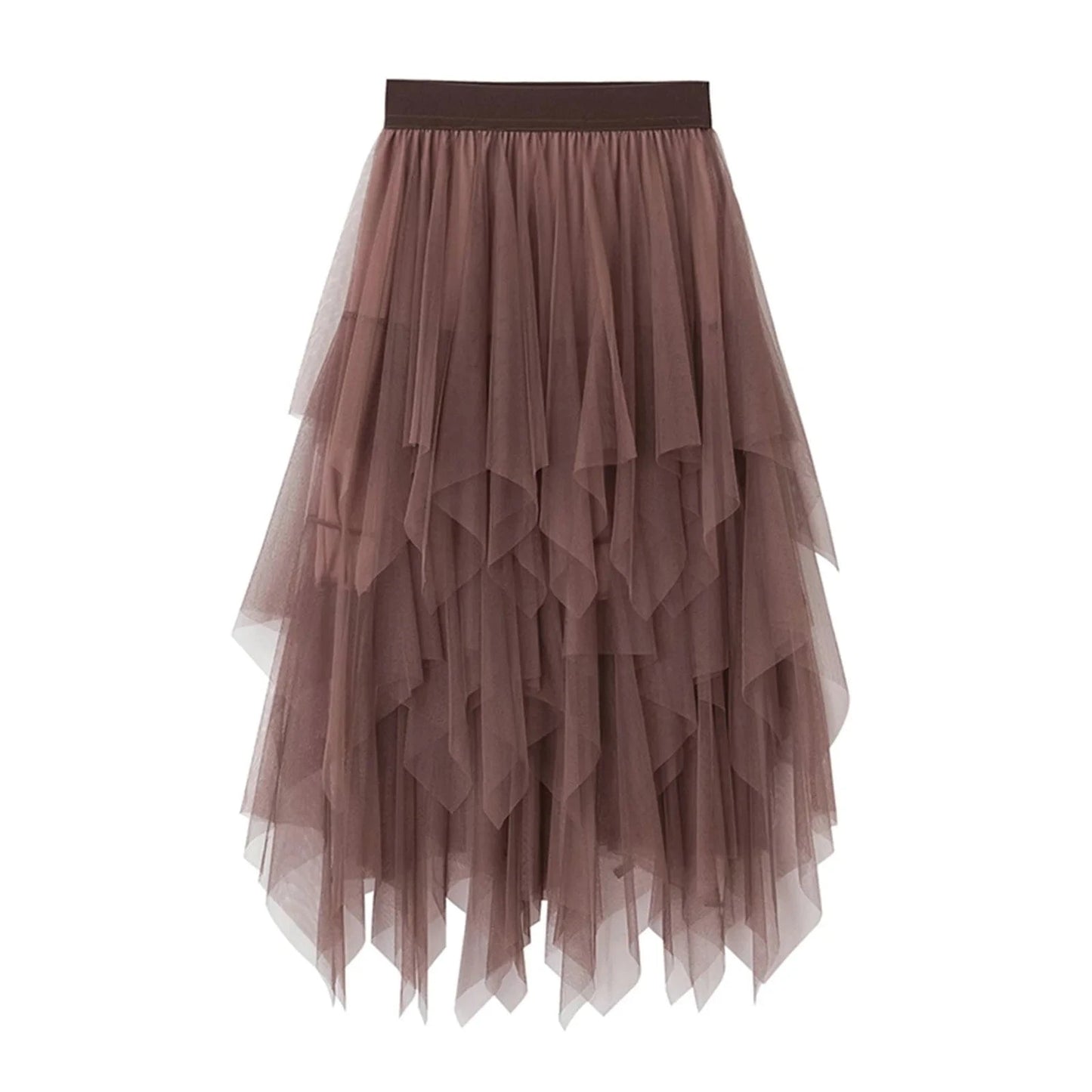 Women Tutu Tulle Skirt Elegant High Waist Mesh Tiered Layered Half Skirt Female Prom Party Midi Skirt for Summer Fairycore Y2K