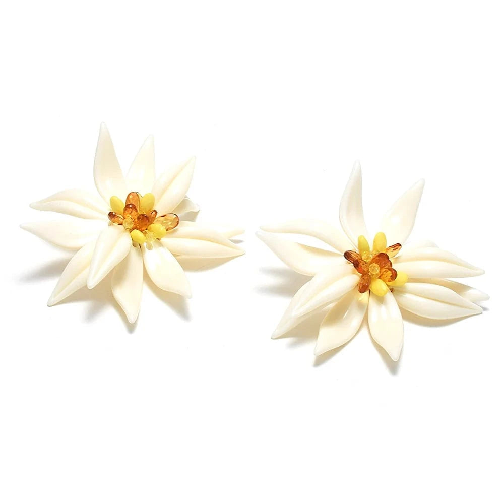 Large Flower Earrings Simple Elegant Earring Women's Jewelry Sets Wholesale Trendy Drop Earrings Accessories