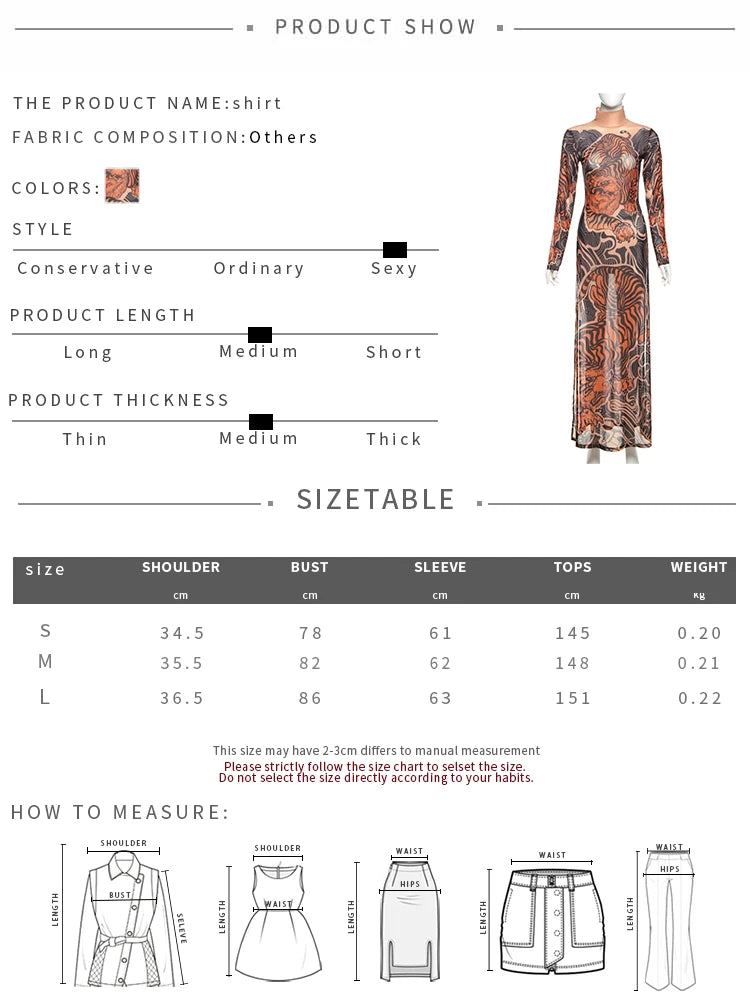Weird Puss See Through T-Shirts Women Tiger Print Long Sleeve High Neck High Slits High Elastic Skinny Trend Street Hipster Tops