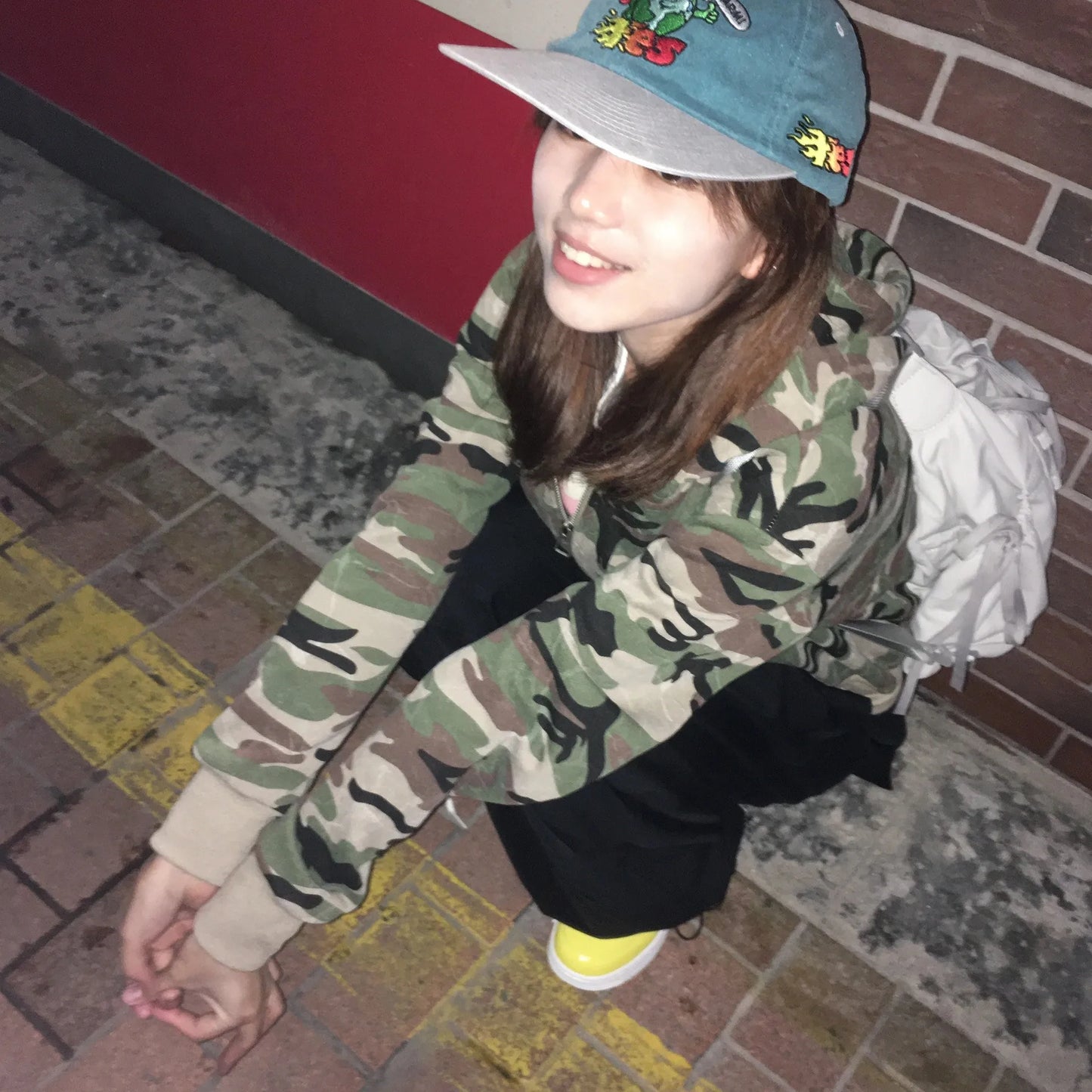Karrram Japanese Y2k Cropped Jacket Vintage Harajuku Short Coat 2000s Korean Fashion Camouflage Zipper Hooded Sweatshirt Grunge