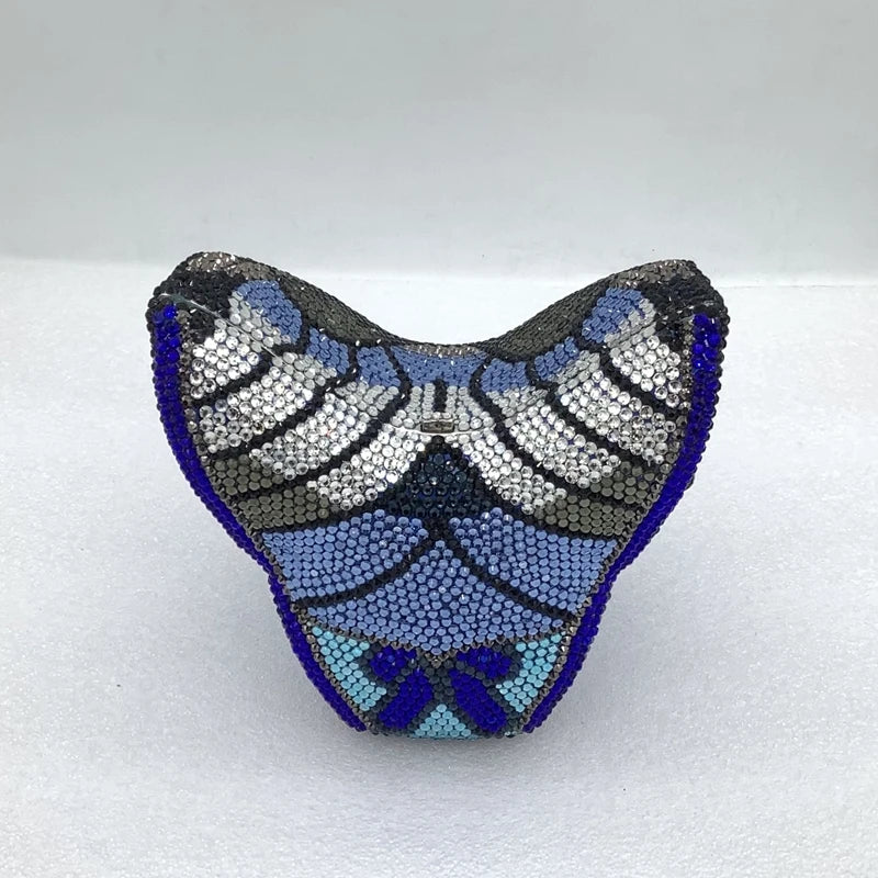 XIYUAN Butterfly Shaped Crystal Evening Bags Women Luxury Sparkling Rhinestone Clutch Purse Wedding Party Bridal Handbag Diamond