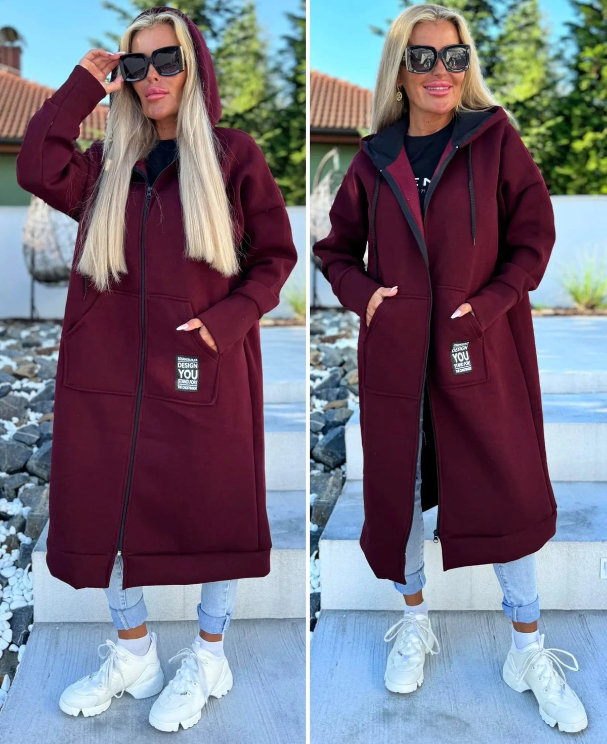 Relaxed Knit Hooded Jacket