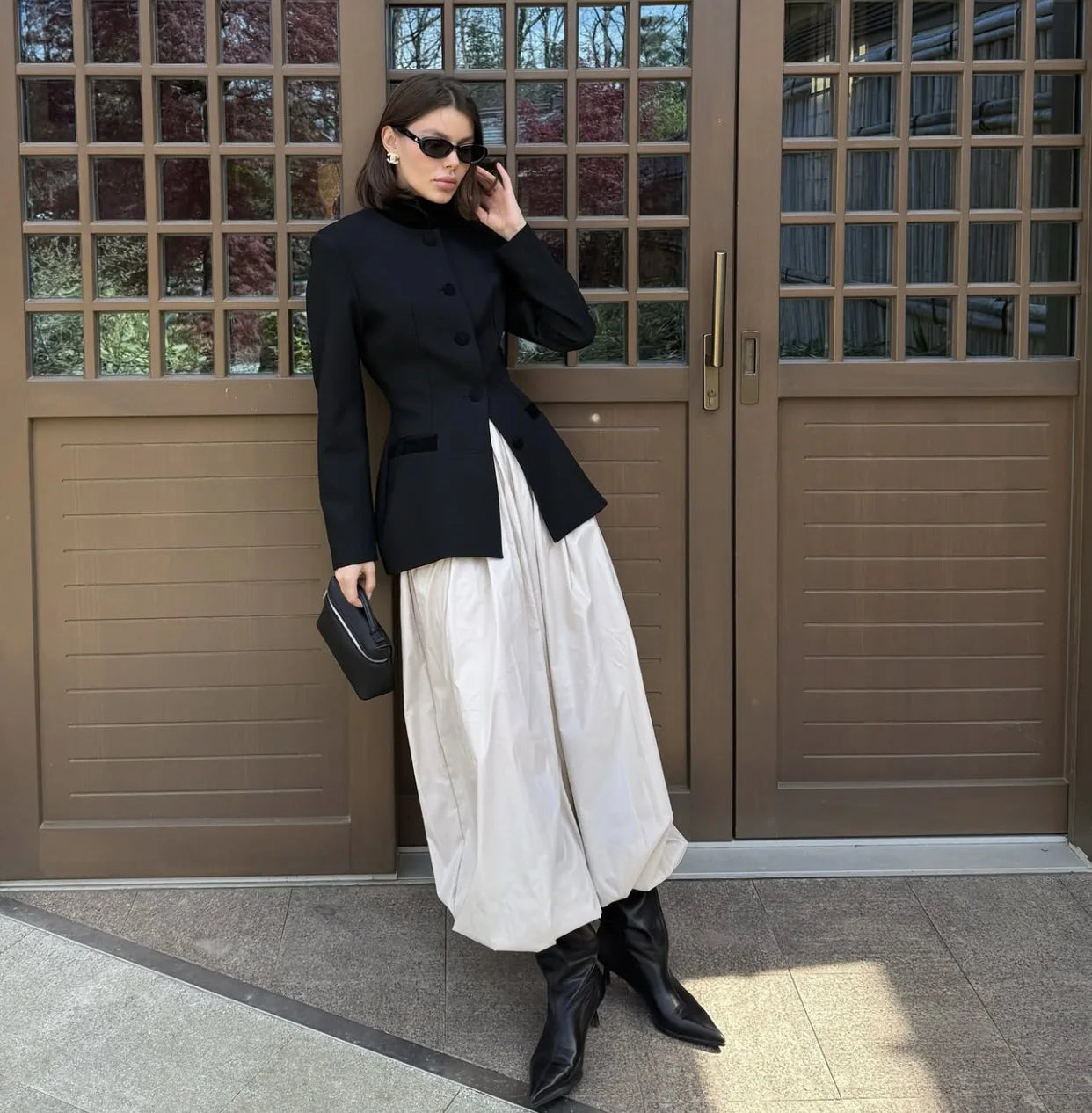 Tossy Summer Fashion Pocket Bloomers Female Trousers Pleated Loose High Waist Patchwork Bandage Streetwear Wide Leg Women Pants