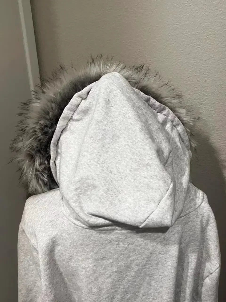 Annual New Y2K Letter Printed Plush Collar Hooded Zipper Jacket Women's Casual Thickened Solid Color Street Fashion Cardigan Top