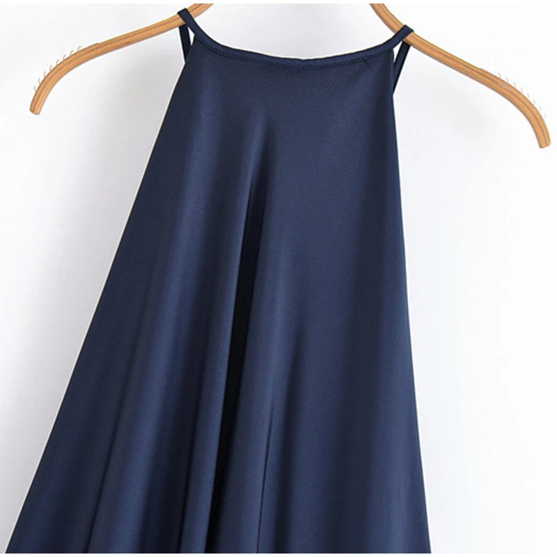 Sexy Halter Women's Dressess Elegant  Lace Up Backless Sleeveless Oversize Dress Female Summer New Lady Party Robes