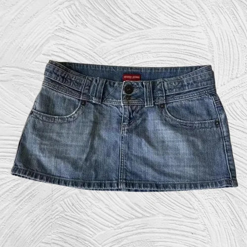 Womens Classic Blue Denim Mini Skirt High Quality Casual Summer Skirt Young Ladies Comfortable Fit with Stylish Pocket Design