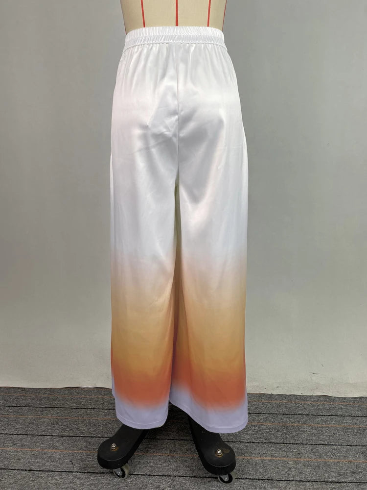 Beautyblue Gradient Suit Pants Pleated Pant for Women 2025 New Elegant High Waisted Loose Pocket Fashion Long Commuter Trousers