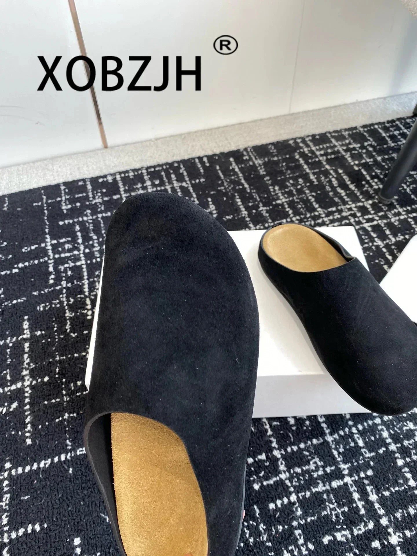 2024 Flat Slippers High Quality New Women KidSuede Mules Shoes Round Toe Casual ComfortSlides Woman Thick Sole Slippers Woman