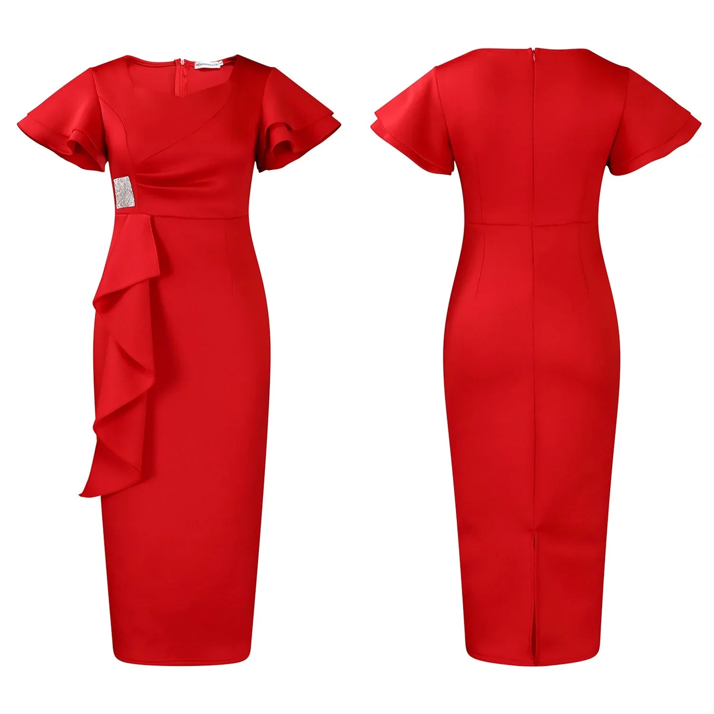 Elegant Pure Color African Style Wrap Dress D3310 New Fashionable Transoceanic Dress with Lace Trim Elegant African Dress