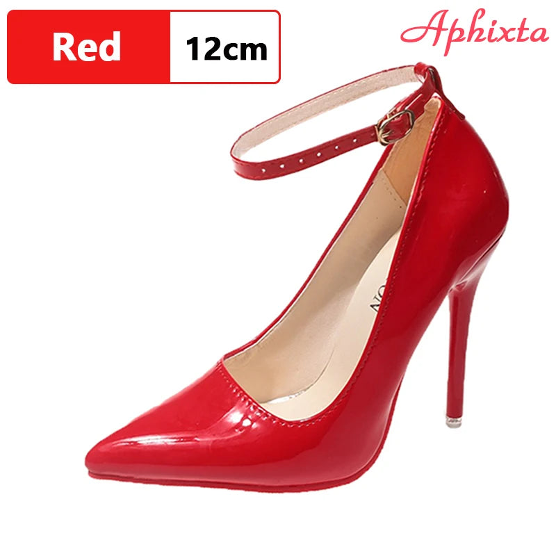Elegant Pointed Toe Metal Buckle Stiletto Pumps for Women