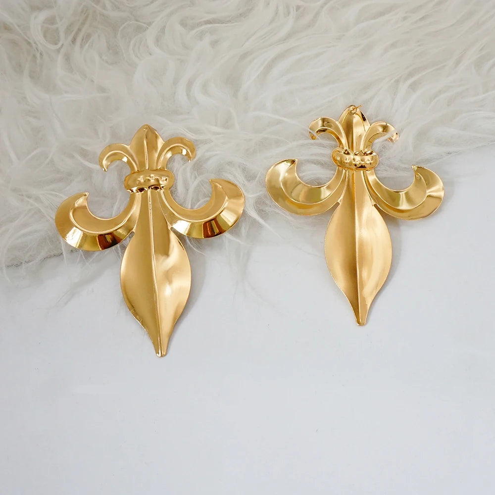 Fashion Jewelry Big Gold Color Round Geometric Earrings Dangle Drop Earrings For Women African Wedding Party Gifts
