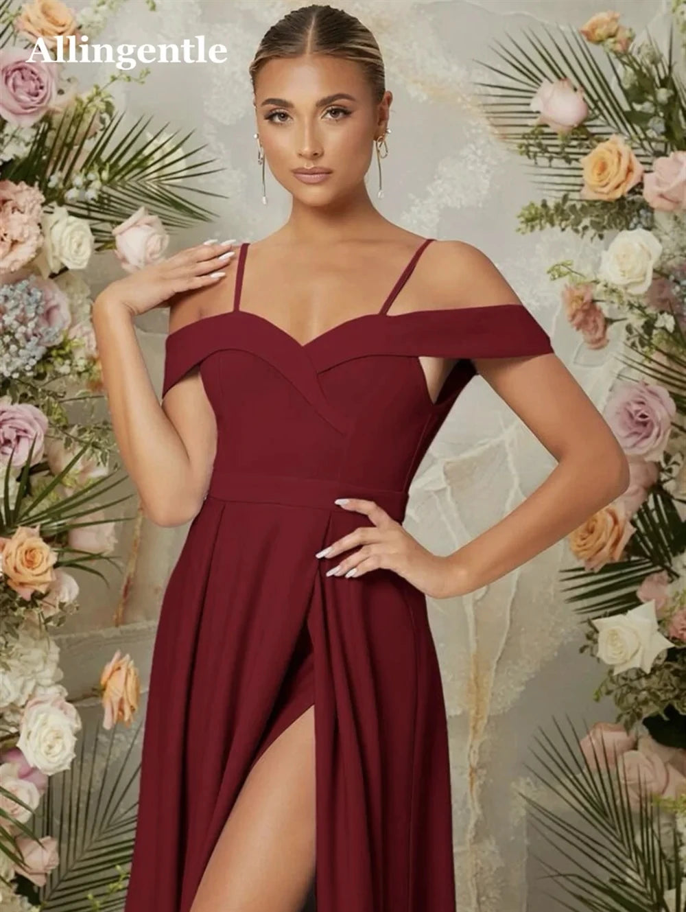 Off Shoulder Burnt Orange Evening Dresses Spaghetti-Straps Elegant A-Line Satin Floor Length плаття на випускний Customized