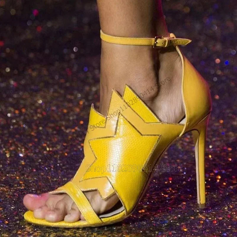 Purple Star Design Open Toe Sandals With Ankle Strap For Women