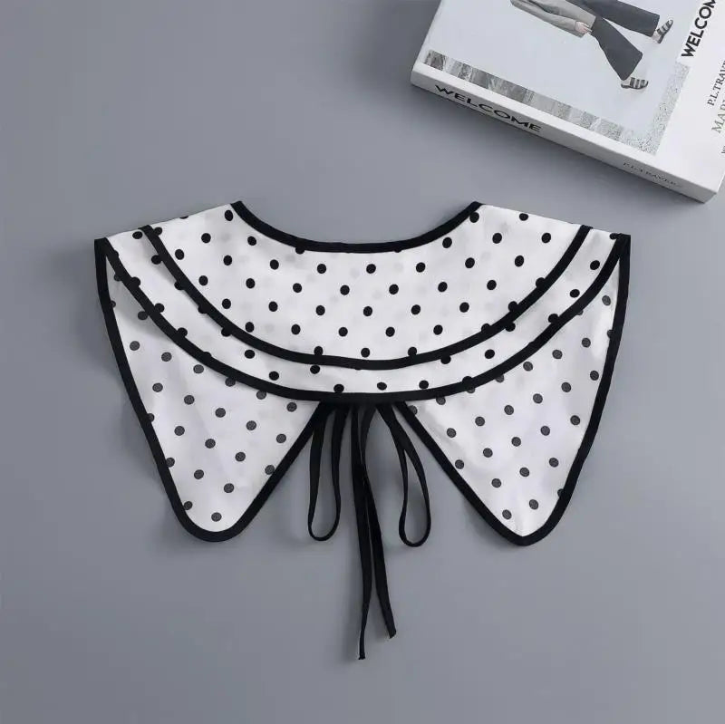 Removable Lace Doll Fake Collar Women Tie Ladies White Shawl Wrap Detachable Embroidered Lapel False Collar Clothes Accessory
