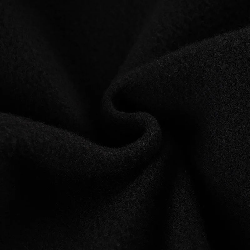 Y2K Winter Fashion Streetwear Women's Black Zip - Up Hoodie With Trendy Casual Long Sleeve Cropped Jacket Style Party