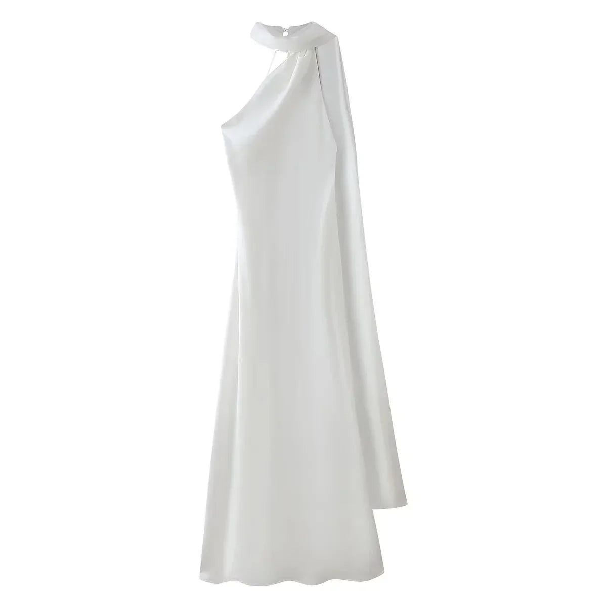 Women's Selling Fast Silk-Satin Feeling Halter Neck Dress European and American Style Sleeveless Summer Fashion Dress