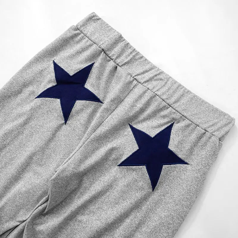 New 2025 Summer Womens High Elasticity Sports Joggers Women Embroidered Star Pattern Streetwear Straight Tube Casual Y2k Pants