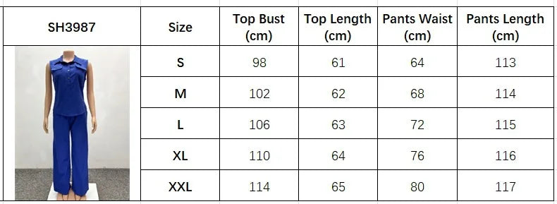 Women Two Piece Sets Pant Set Matching Sets Sleeveless Single Breasted Tops Vests Wide Leg Long Pants Casual Loose 2025 Y2k
