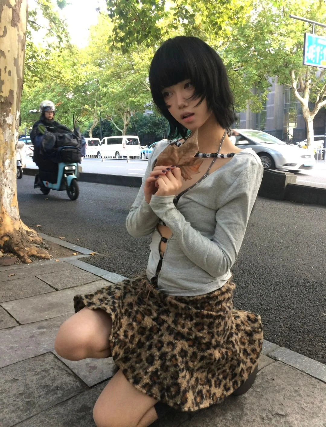 Karrram Japanese Y2k Hollow Out T-shirt 2000s Aesthetics Long Sleeve Beaded Tops Vintage Harajuku Sexy Streetwear American Retro