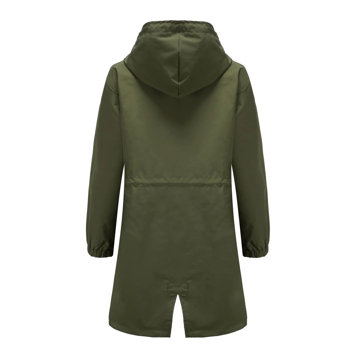 Spring Autumn Women's Trench Coat Water-Repellent Hooded Windbreaker Outdoor Loose Casual Zipper Long Jacket