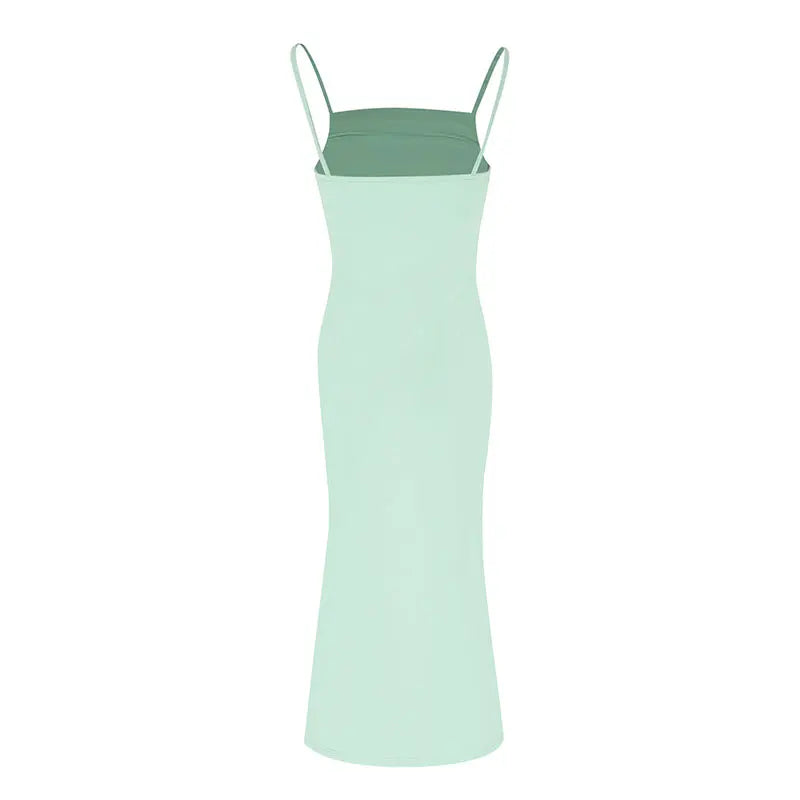 Spring Summer New Sling Dresses Women Fashion Streetwear Elegant Maxi Dress Solid Sexy Backless Female Dress Club Party Clothing