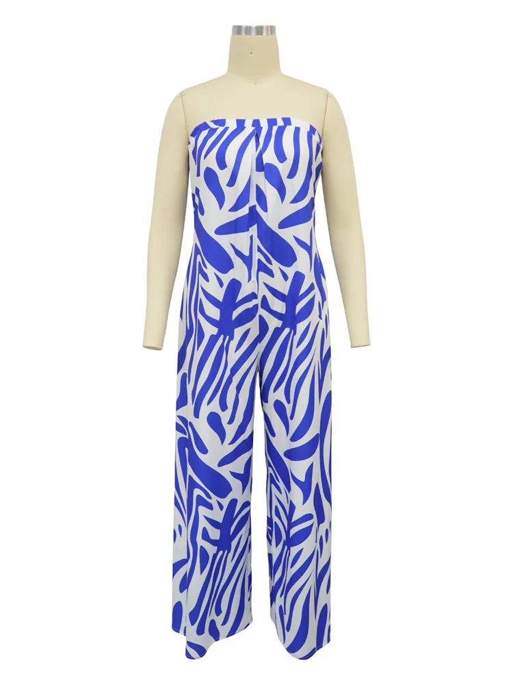 Wmstar Jumpsuit Women Summer Off Shoulder Open Back Print Color Sexy Loose Bandage Rompers Summer Wholesale Dropshipping 2024