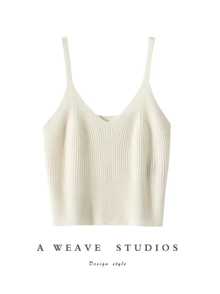 Spring Autumn Women Sweater Vest 100% Cashmere Vest V-neck Vest Short Simple Style Cashmere Sweater Vest Luxury Soft Comfy Tops
