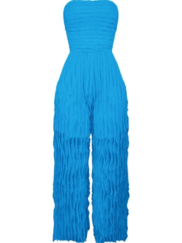 Wmstar Jumpsuit Women Fashionable Elegant Strapless Sexy with Wave Pattern Sleeveless Comfortable Soft Wholesale Dropshipping