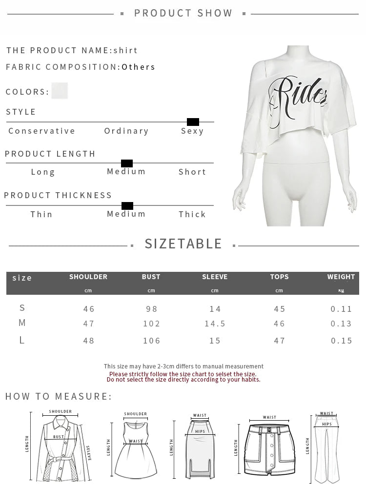Weird Puss Letter Print Crop Tops Women Summer Trend Wild Biased Collar Street Skinny Simple Classic Streetwear Daily Soft Tees