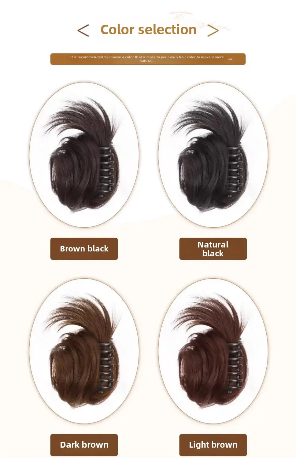 Realistic Hair Extensions Hair Bands Bun Maker Hair Clips Fake Hair Low Ponytail Holder Fake Hair Bundles Hair Accessories