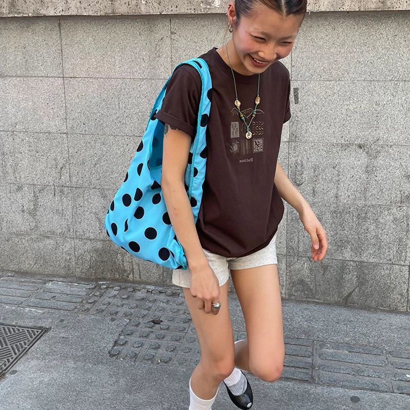 Summer Polka Dot Shoulder Bag Large Capacity Versatile Tote Bag Underarm Bag New Brand Women's Commuter Handbag Messenger Bag