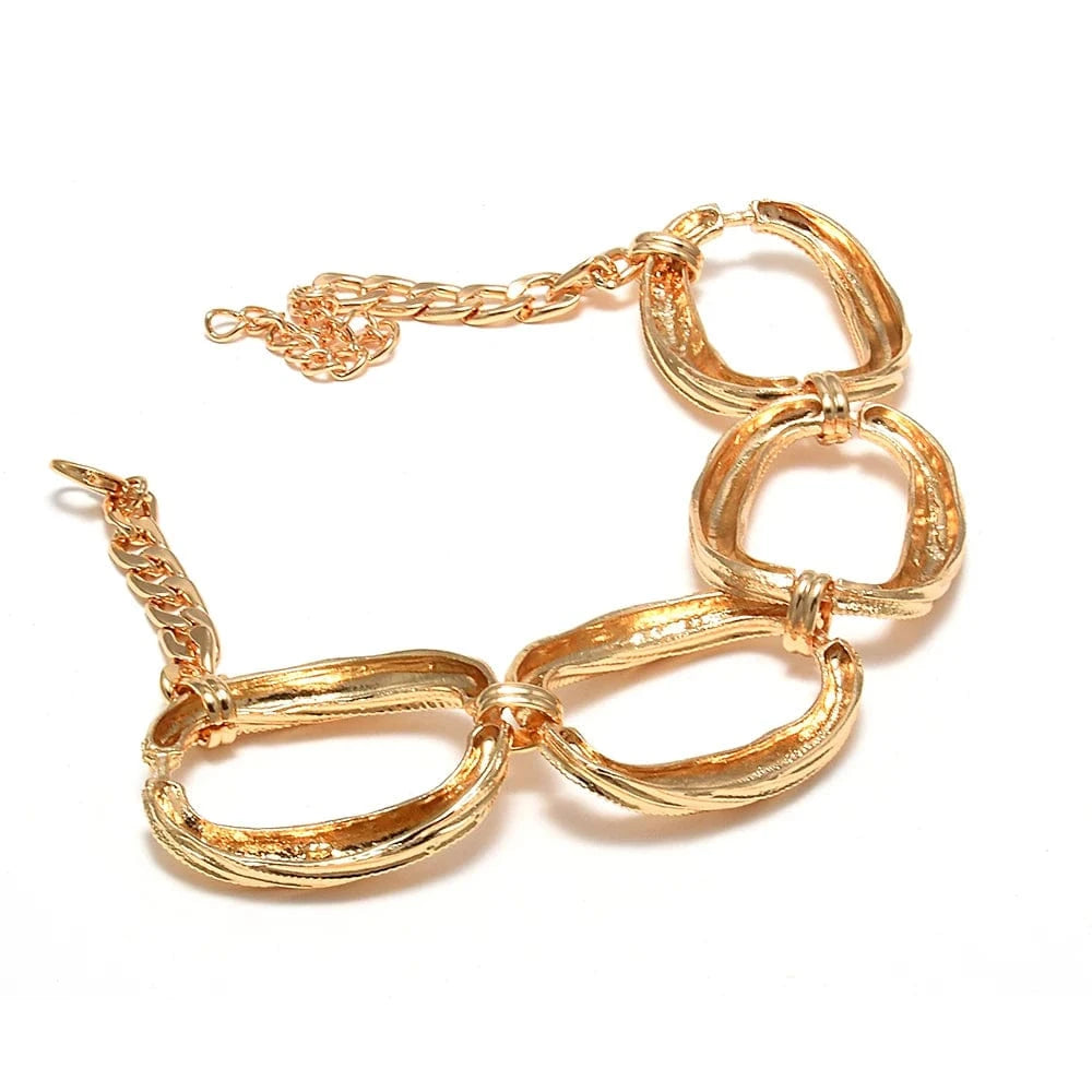 Trendy Bracelet Golden Metal Bracelet Wholesale Of Women's Accessories Round Hoops Bracelet