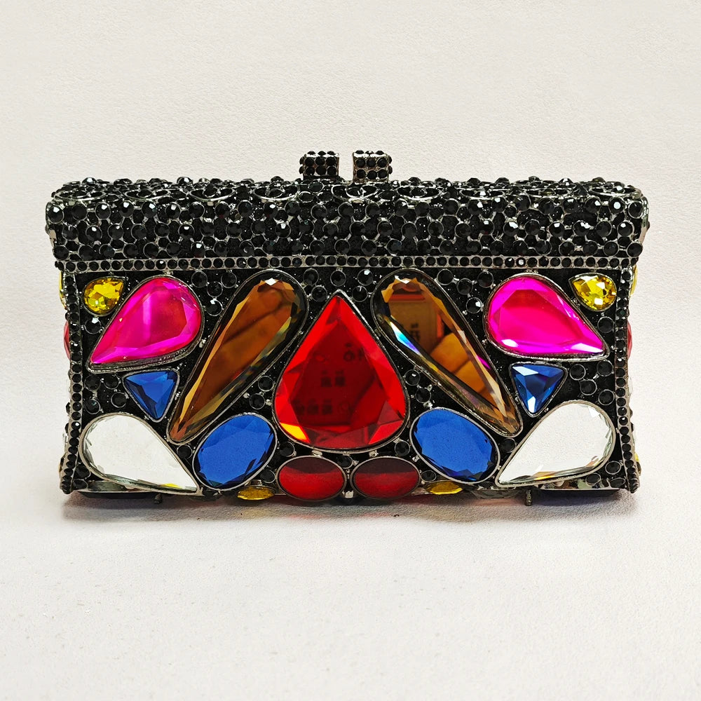 New Large Rhinestone Evening Bag Crystal Dinner Bag WHTUOHENG Diamond Clutch Women's Bag Luxury Formal Party Bags And Handbags