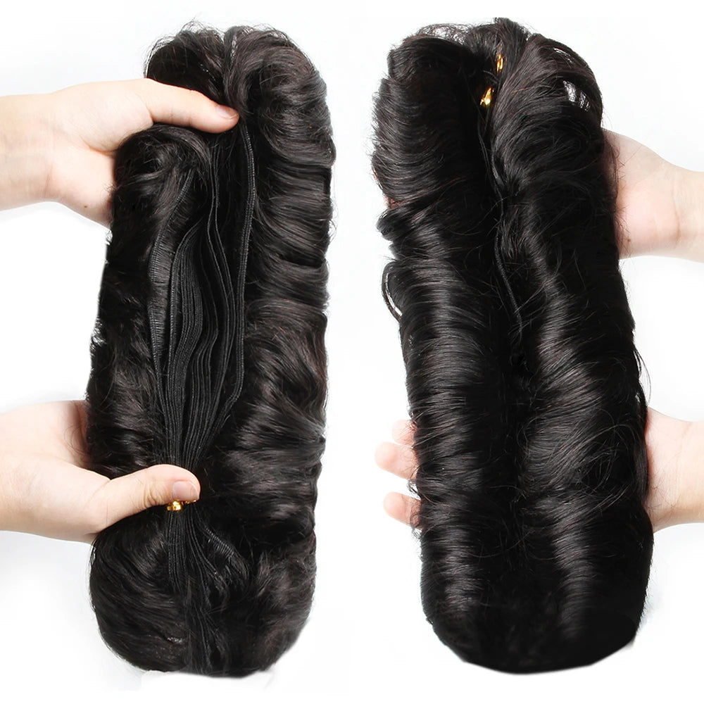 Short Human Hair Brazilian Hair Weave Bundles With Closure Ombre Curly Hair With Circular Center Closure T1b 30 99j Extensions