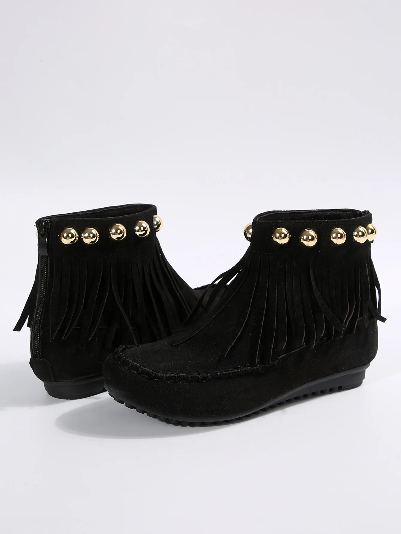 Women Boots Winter New Vintage Fringe Ankle Boots Women Side Zipper Casual Shoes Round Toe Ladies Snow Boots Zapatos De Mujer