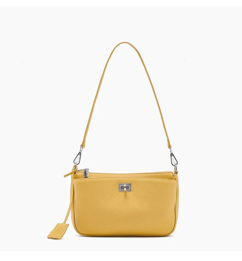Women Cow Real Leather Shoulder Bags Ladies Natural Cowhide Fashion Retro Handbags Female Designer Luxury Crossbody Bag for Lady