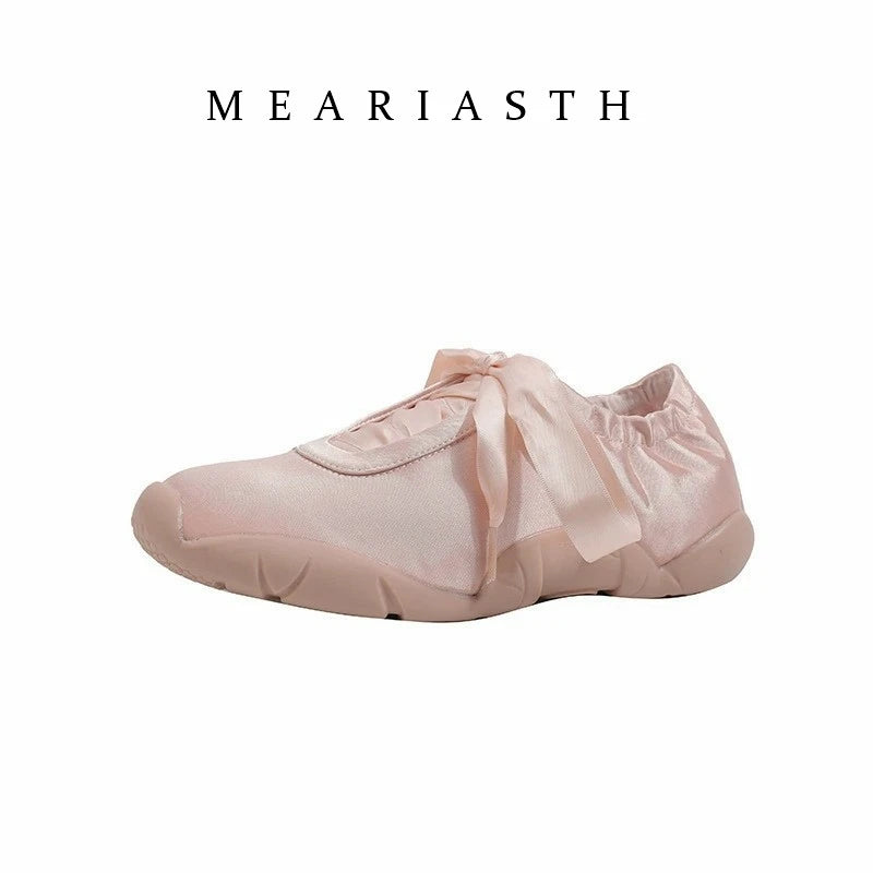 Round Toe Soft Sole Lace Up Casual Ballet Flats For Women