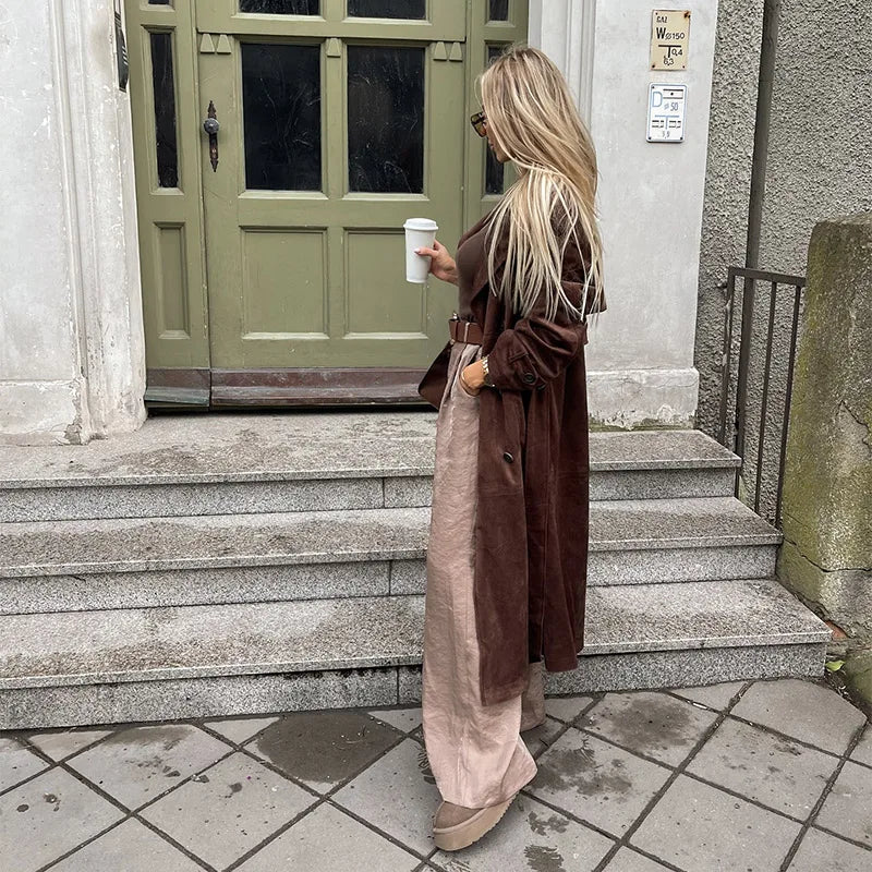 Fashion Women's Straight Pants Solid High Waist Pockets Wide Leg Long Trousers Female Lady Jumpsuit Pant High Street Wears 2025