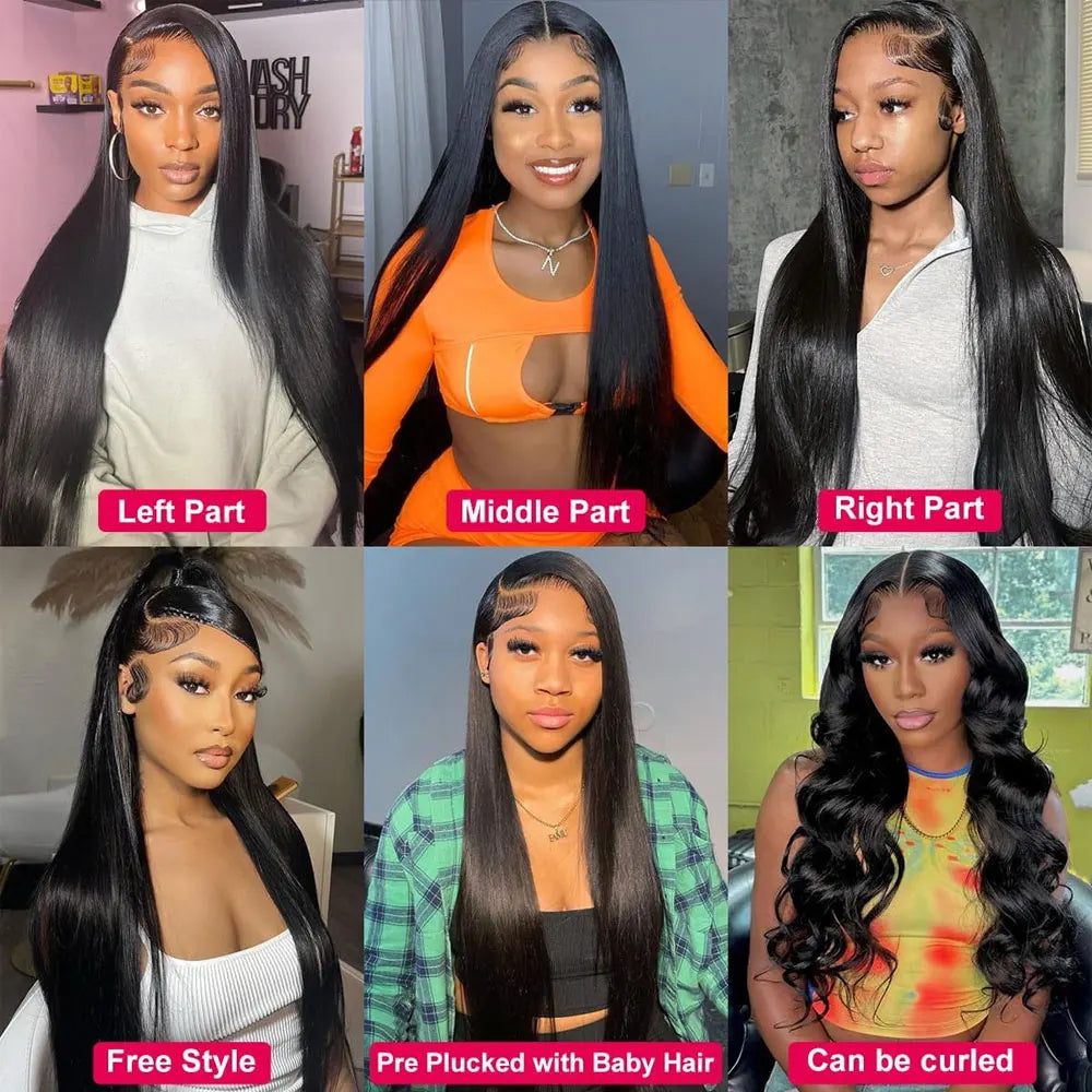 Long Straight HD Lace Front Human Hair Wig for Women