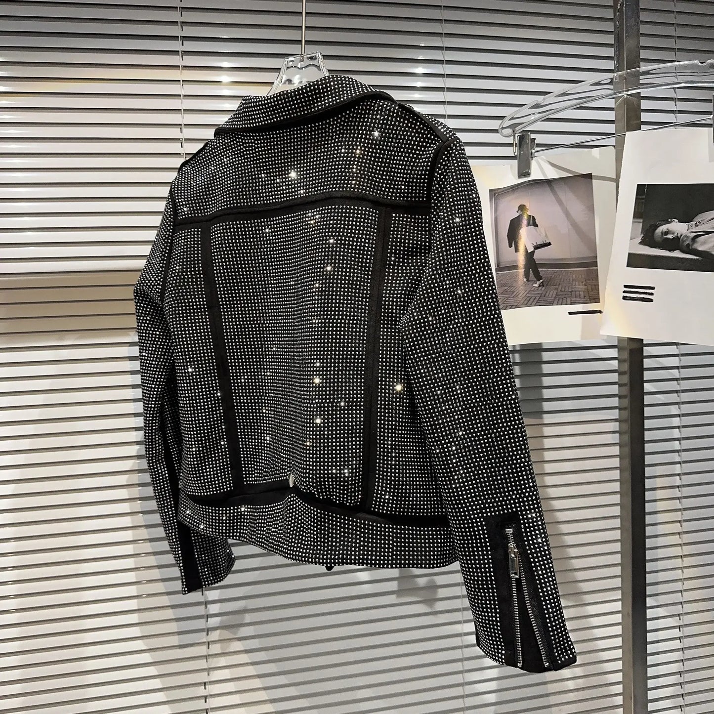 Sequined Embellished Zip Front Bomber Jacket For Women