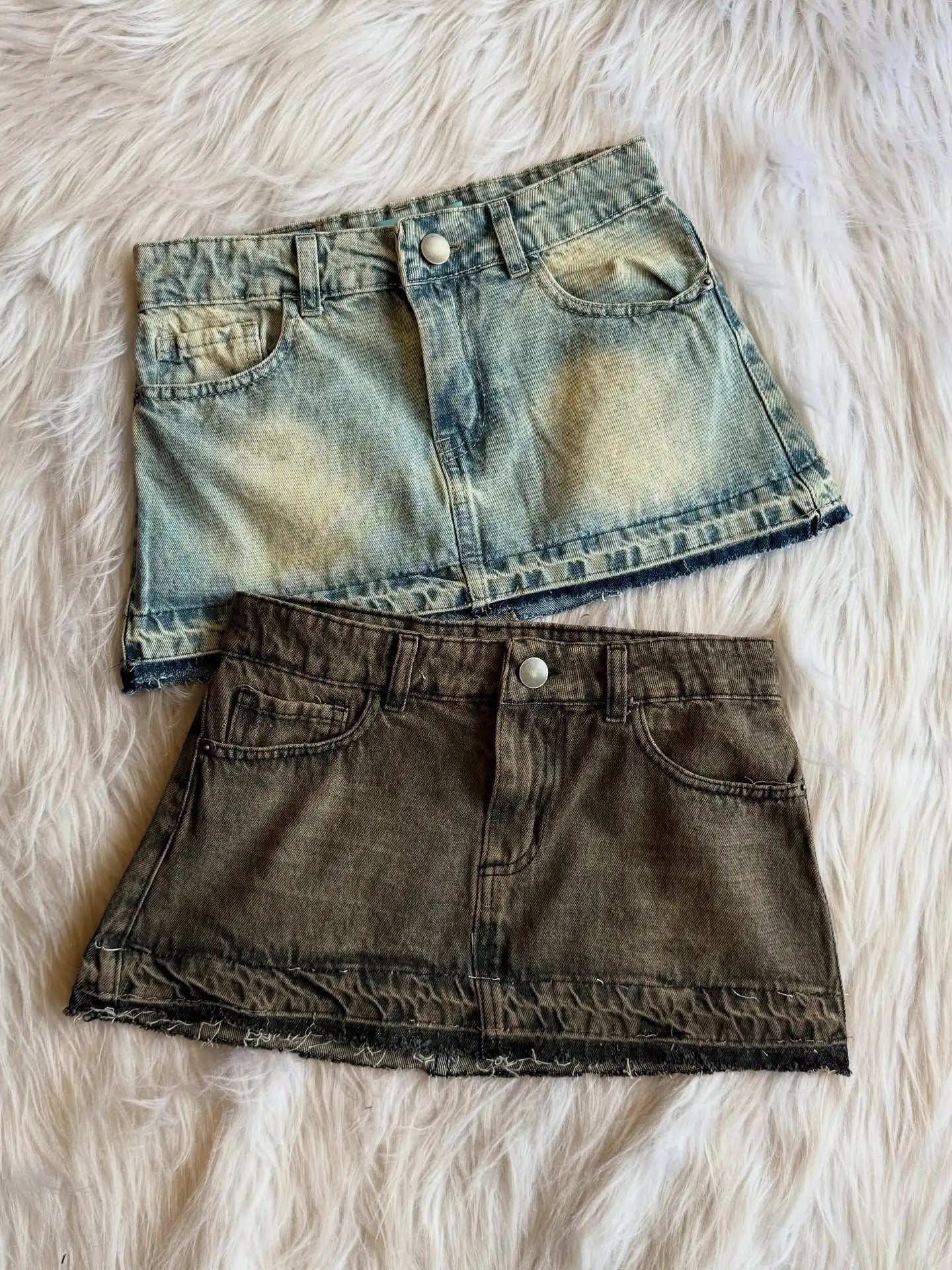 Sexy Gothic Womens Sling and Mini Skirt 2 Piece Set Y2k Retro Wash Denim Short Skirts A-line Skirt Women Off Shoulder Vest Suit