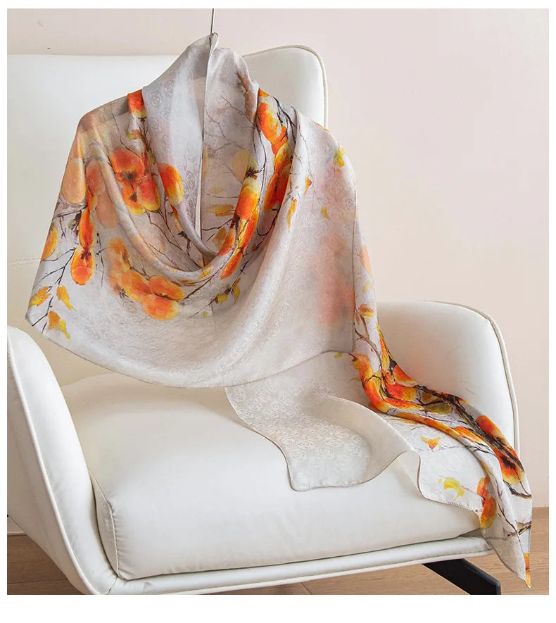High-end women's new 100 mulberry silk scarf shawl cheongsam 170 * 55cm