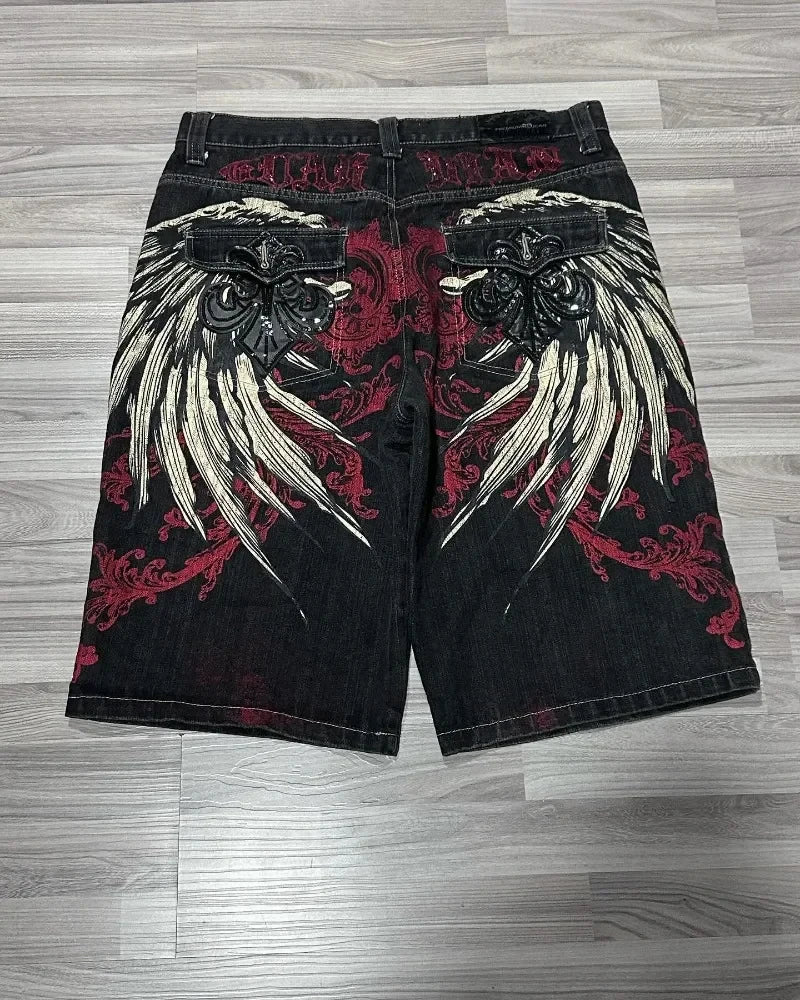 2025 American Vintage Old Baggy Slim Machete Denim Shorts Female Y2K Harajuku Hot Girl Washed Hole Denim Cropped Pants Tide